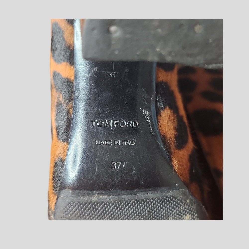 Tom Ford Leopard Ponyhair Zippered Ankle Boots - Picture 11 of 12